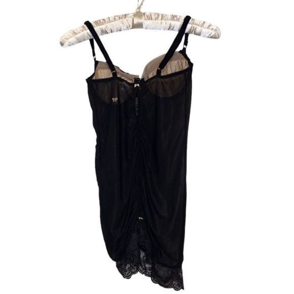 Y2K Victoria's Secret lingerie lace trim ruched night gown built in bra - Picture 3 of 12